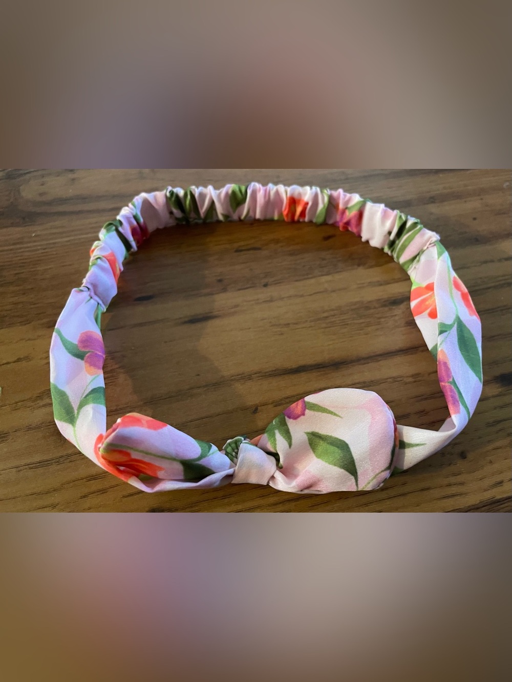Pink Floral Knot Headband